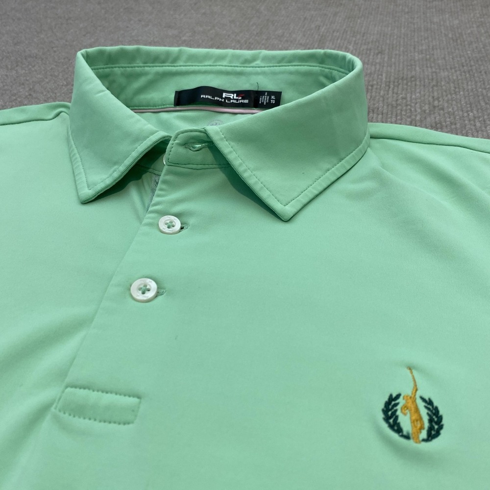 RLX Ralph Lauren Golf Polo Shirt Mens XL Green PGA Championship Logo Wicking